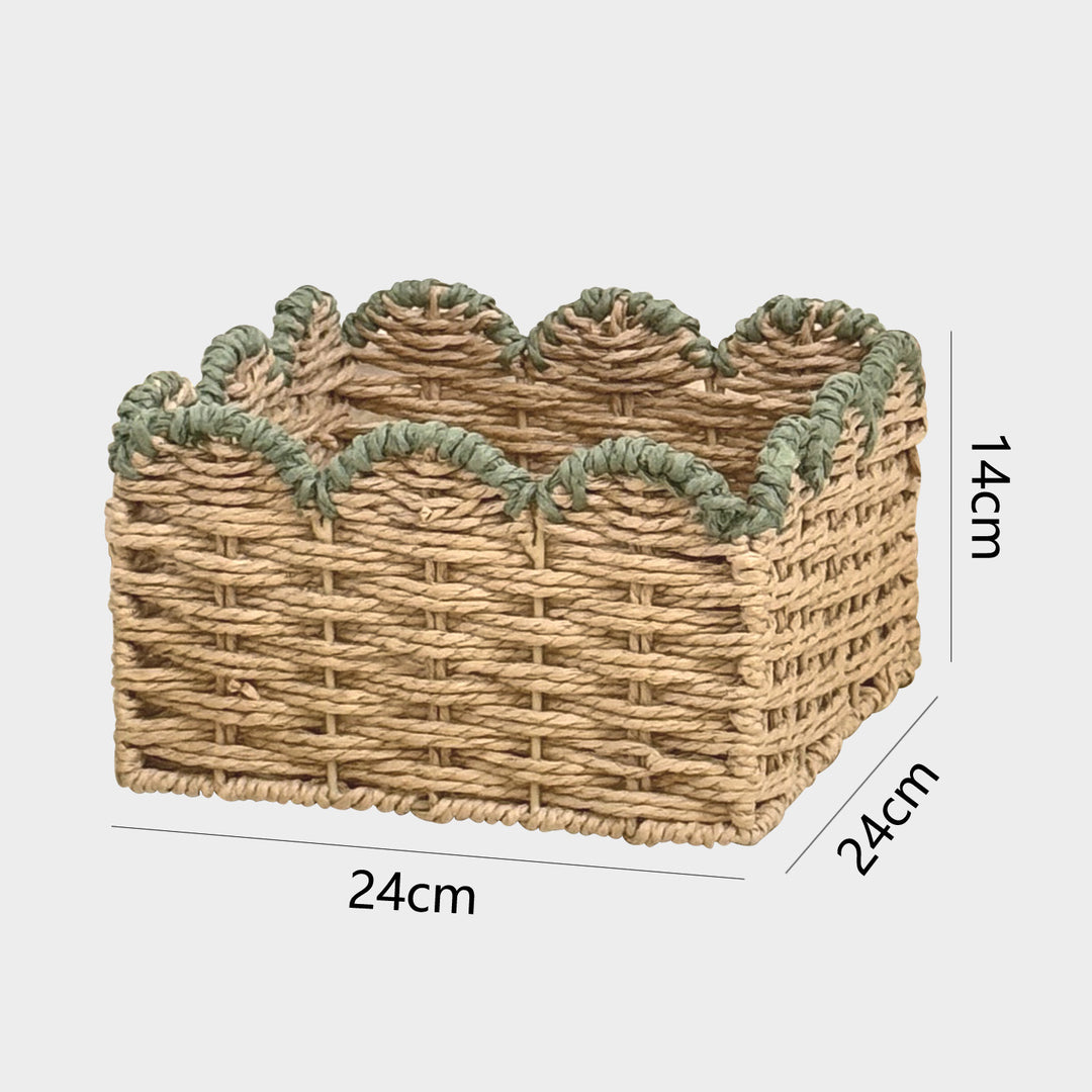 Decorative storage basket with wave edge