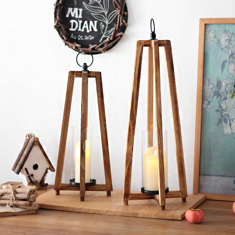 Stylish lantern made of wood