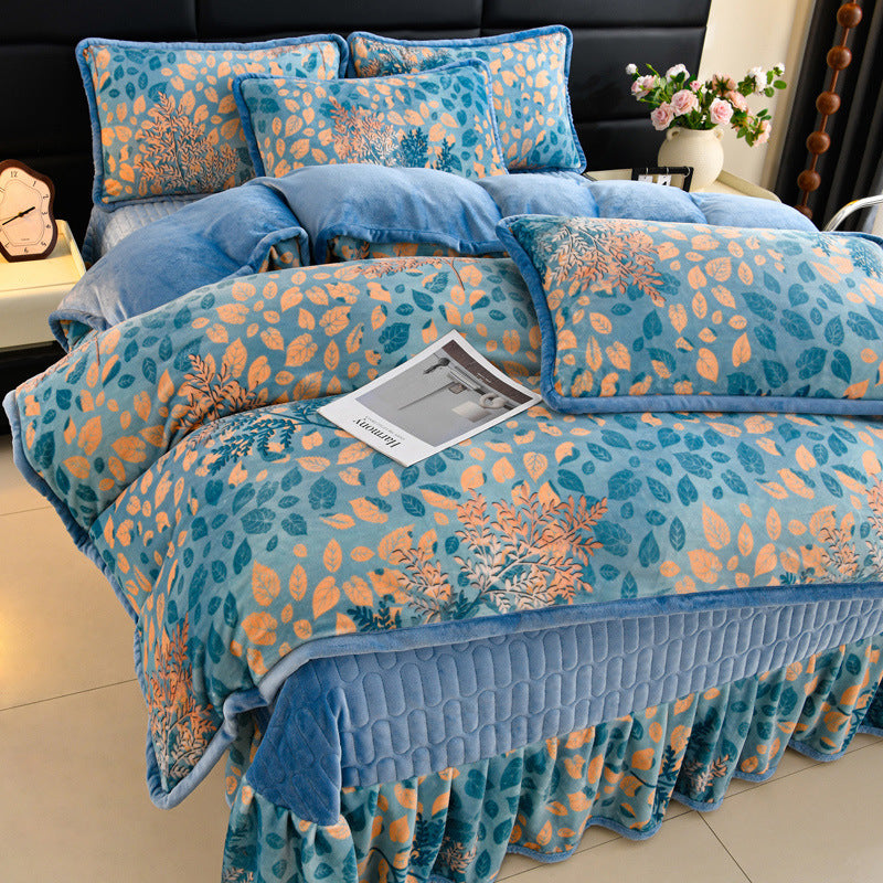 Luxurious Floral Embroidered Bedding Set