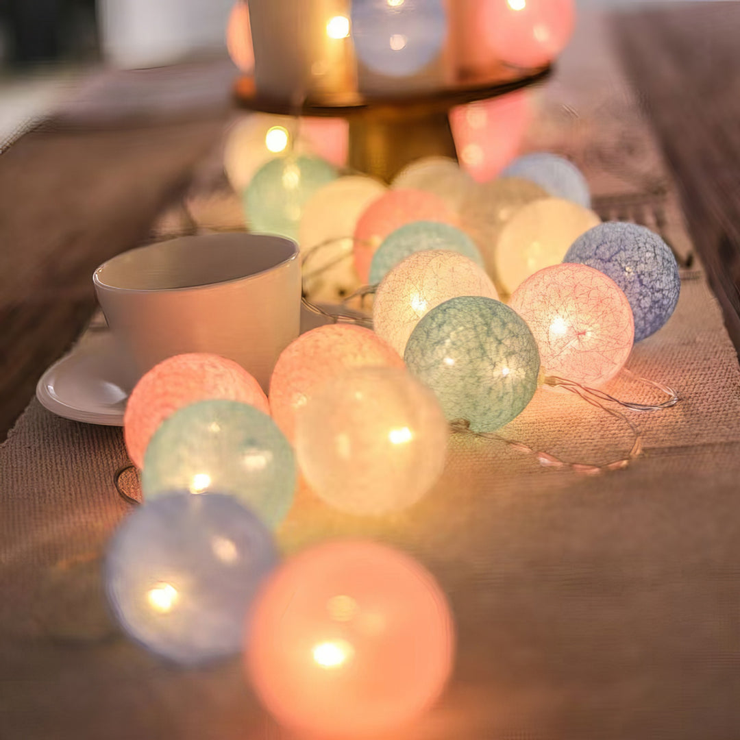 LED Cotton Ball String Lights Decorative Indoor Fairy Lanterns