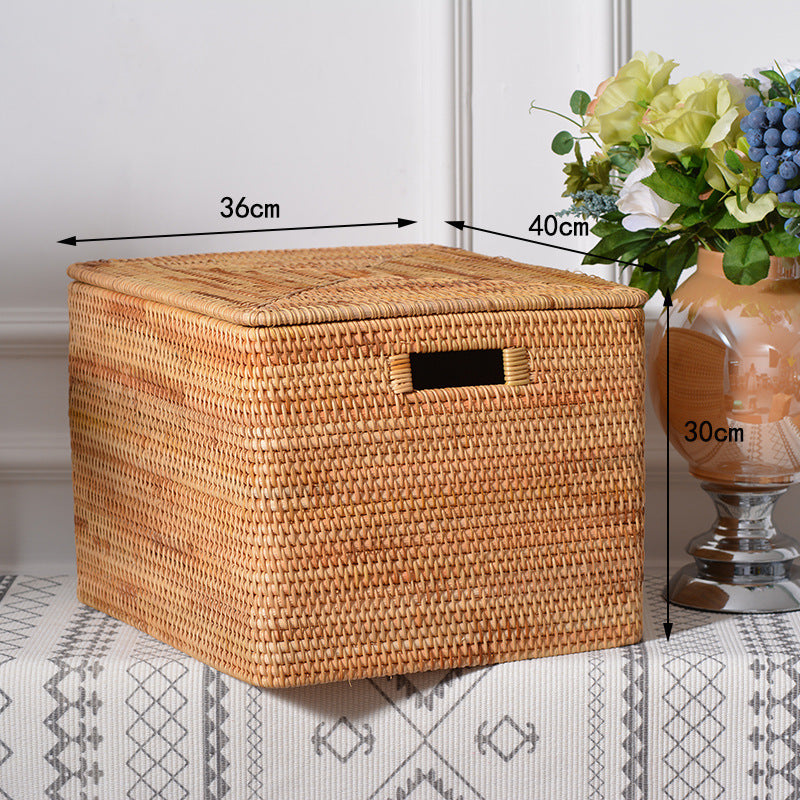 Storage box made of woven material