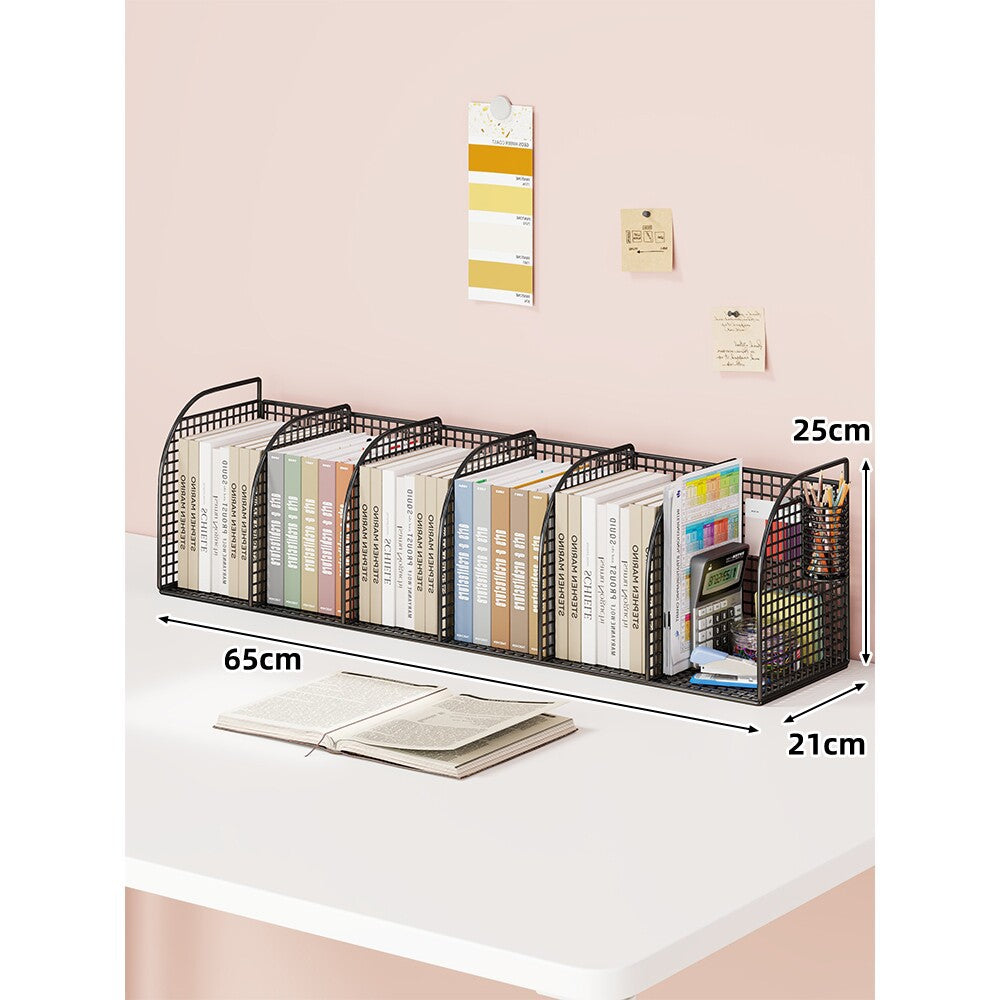 Mesh Desk Tidy with Triple Vertical Compartments for Files & Office Supplies