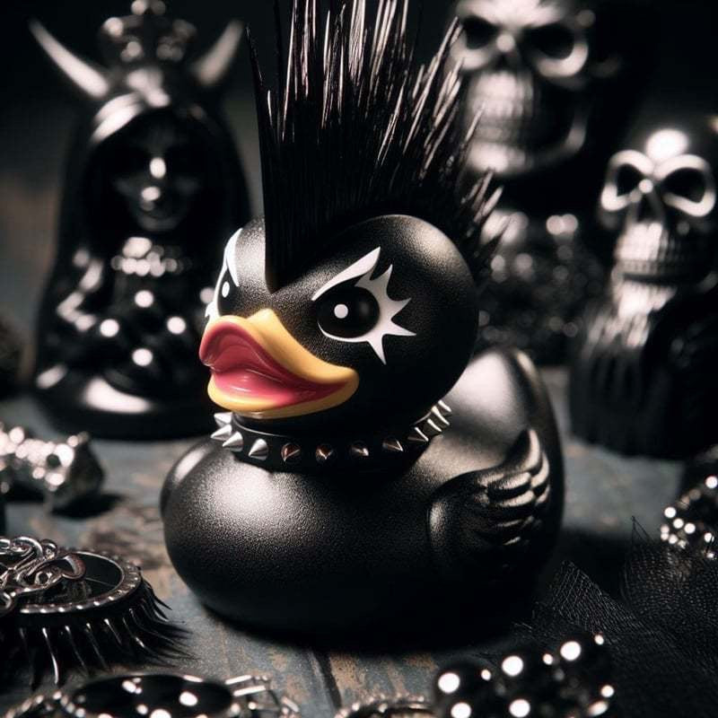 Decorative rubber duck with stylish haircut
