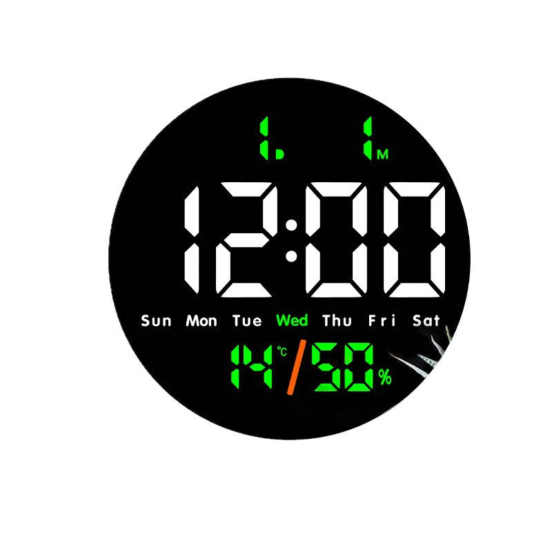 Digital alarm clock with LED display and temperature function