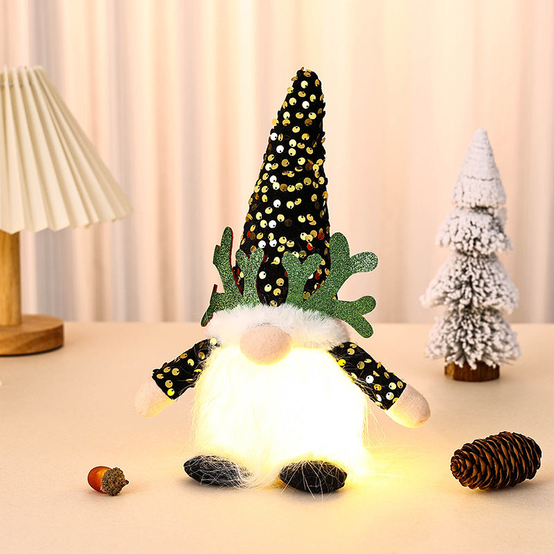 Decorative Christmas gnome figure with LED lighting