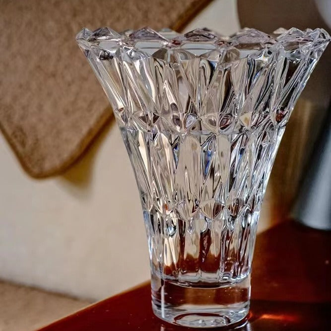 Decorative Cut Crystal Flower Vase