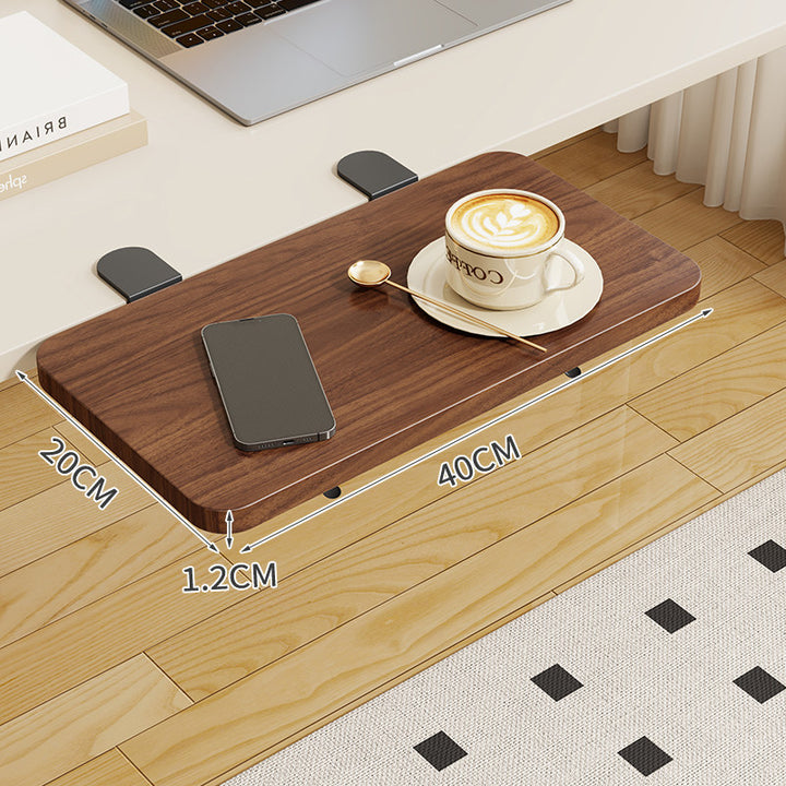 Clamp-On Foldable Bamboo Side Tray Table for Desk and Sofa