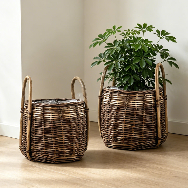 Natural woven storage basket