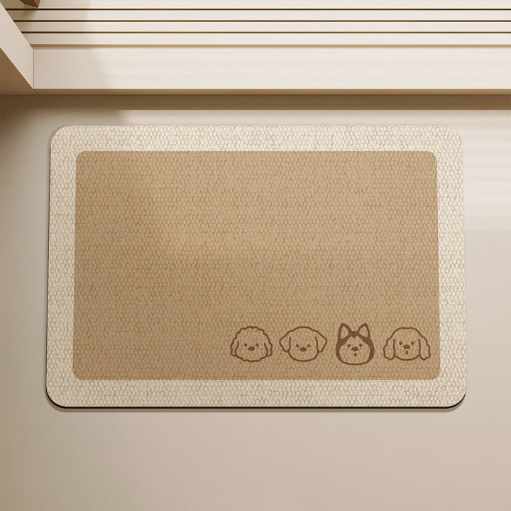 Cartoon Dog-Illustrated Entryway Mat for Home