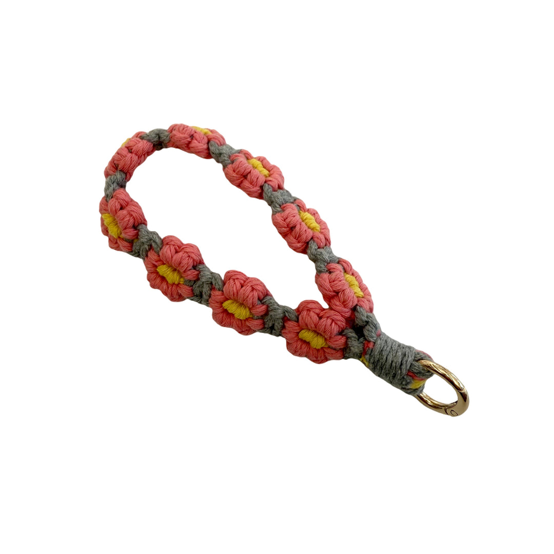 Floral Macrame Keychain Holder