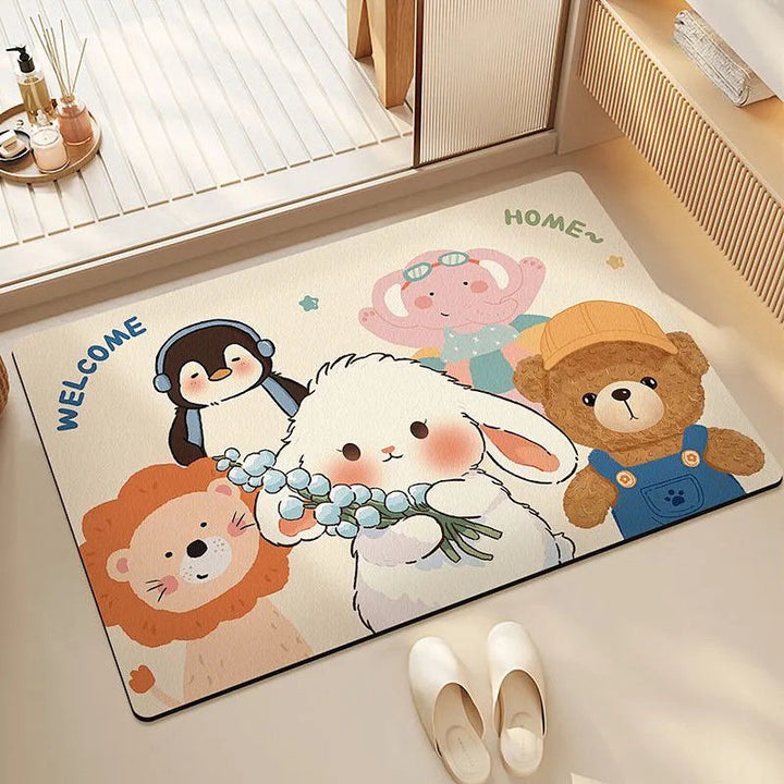 Welcome Home Cartoon Area Rug
