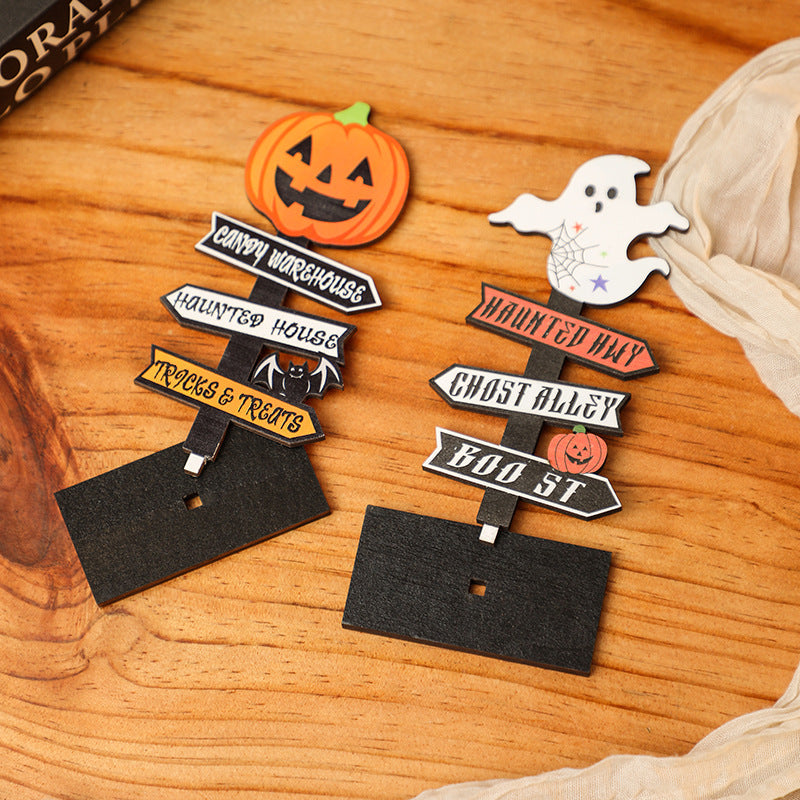 Creative Halloween Decor Sign with Pumpkin Motif