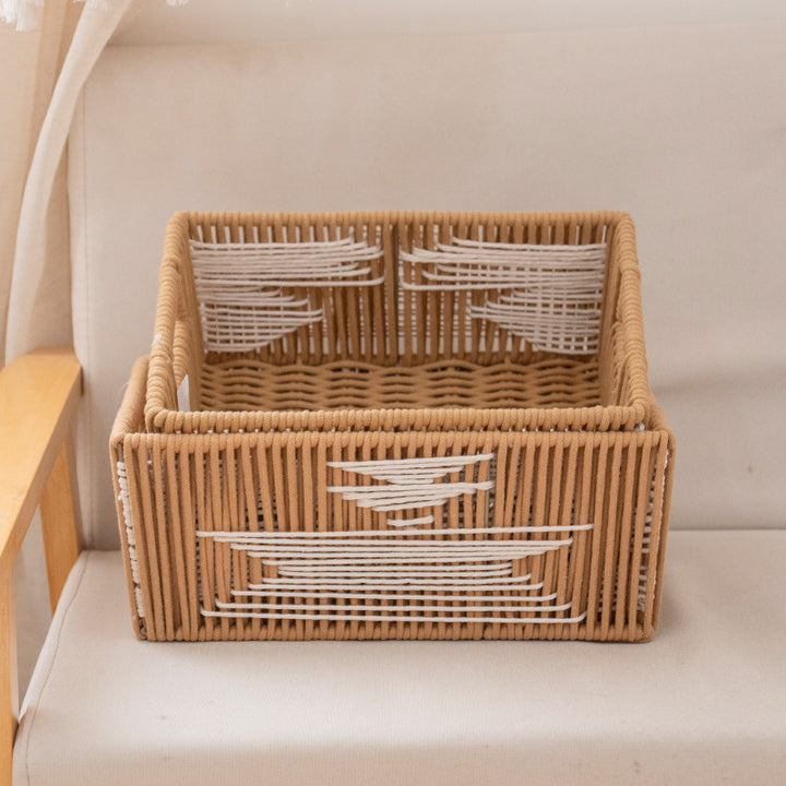 Storage basket with stylish woven design