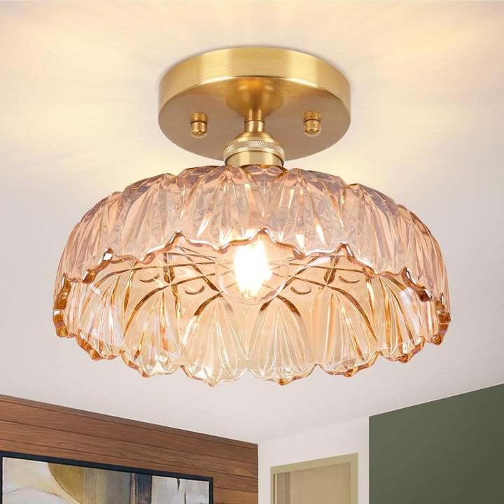 Elegant glass dome ceiling lamp