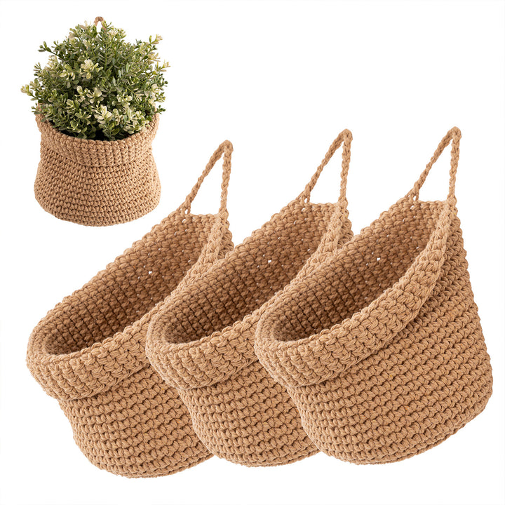 Decorative macrame storage basket