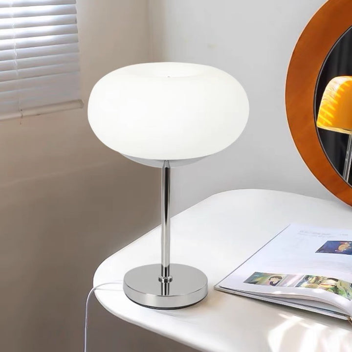 Modern Glass and Chrome Table Lamp