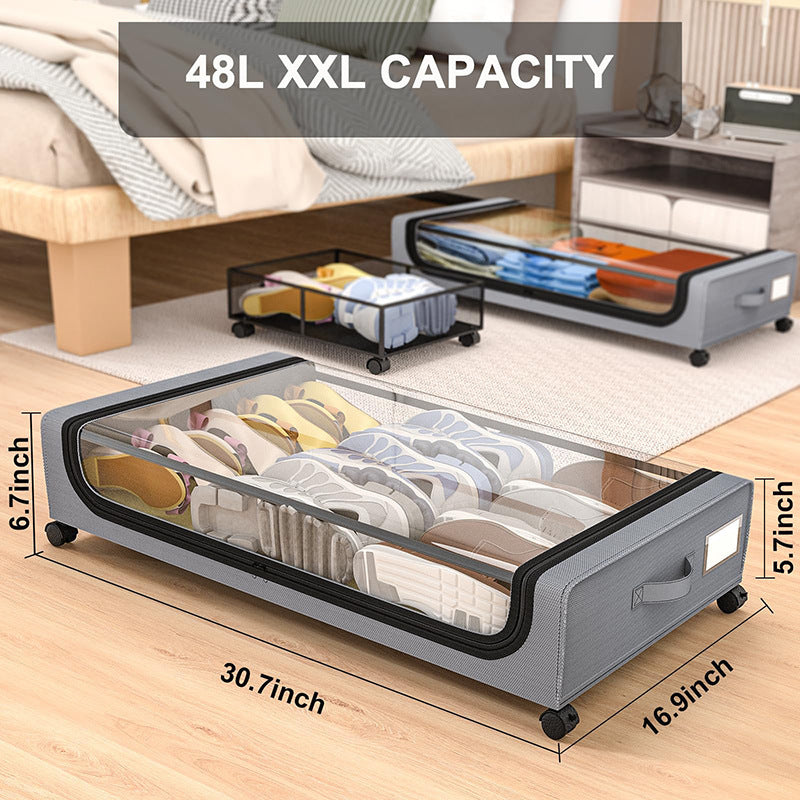 Storage box with wheels
