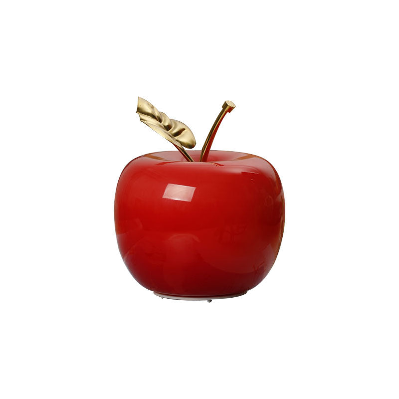 Ceramic Apple Table Lamp with Brass Rod and Metal Base