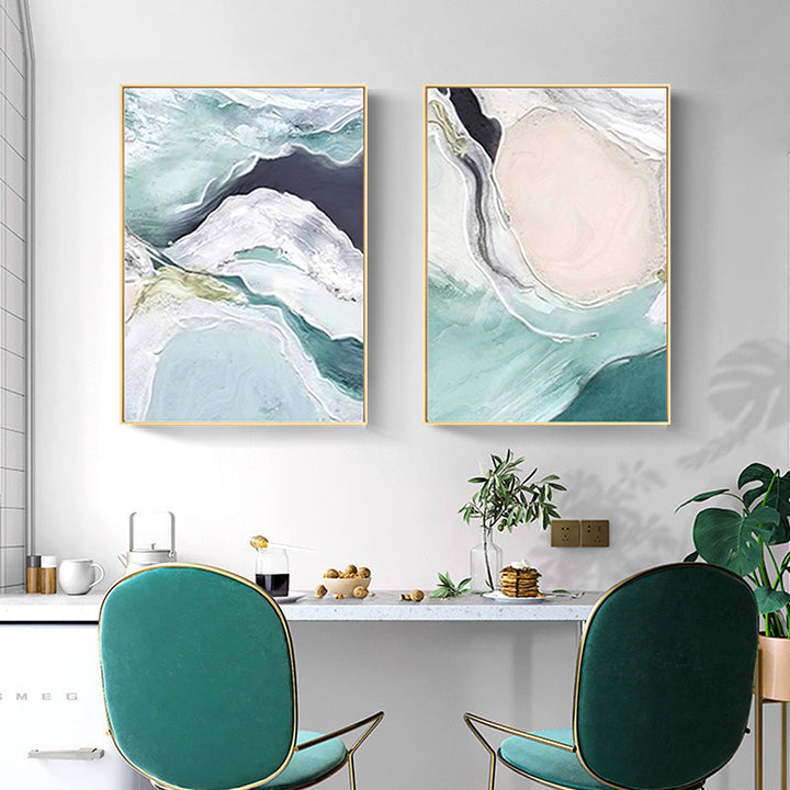 Abstract Ocean-Inspired Framed Wall Art