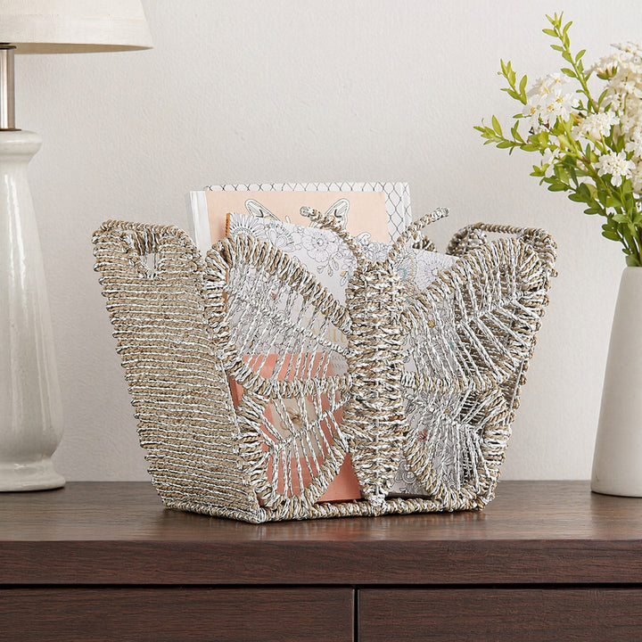 Decorative storage basket with butterfly design