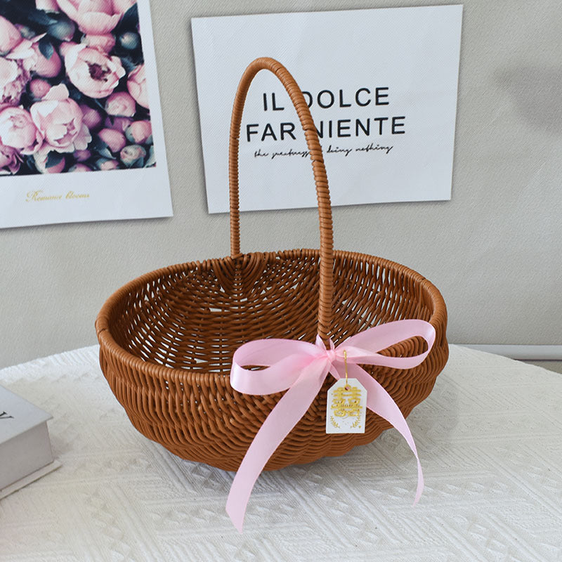 Elegant Handcrafted Rattan Tote Basket