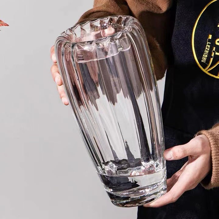 Elegant Vertical Glass Vase