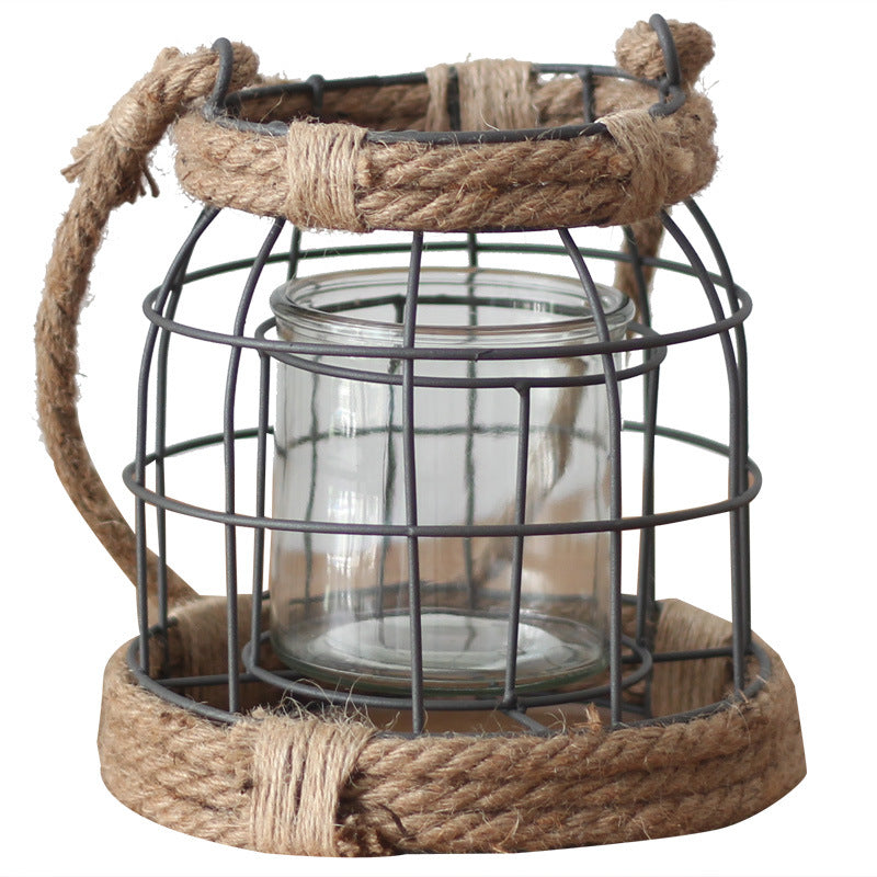 Decorative lantern made of metal and glass