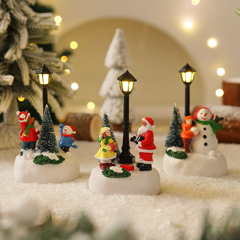Illuminated Christmas figure with Christmas tree