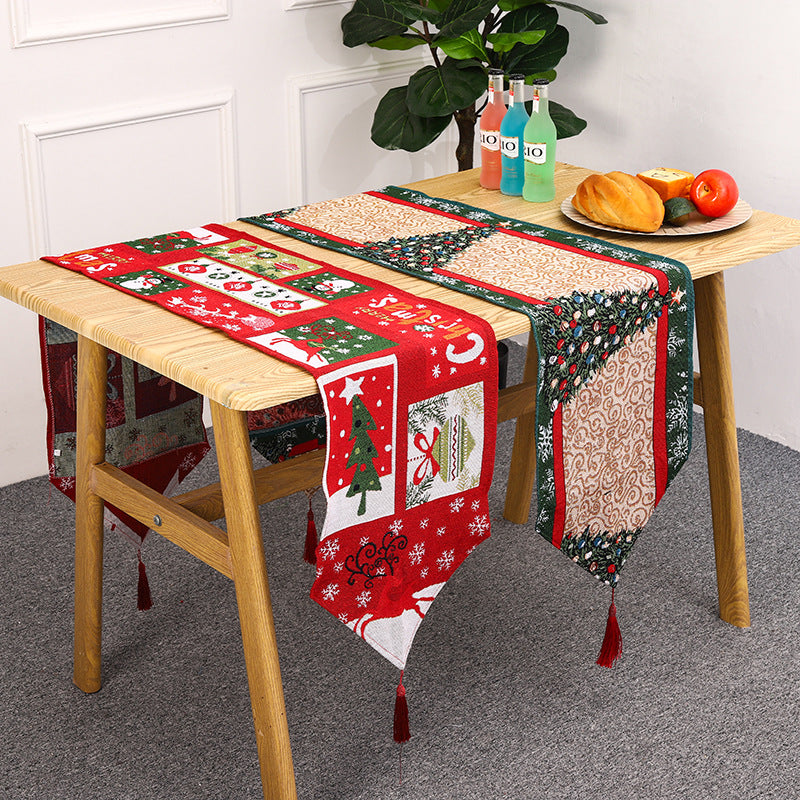 Festive table runner with reindeer motif