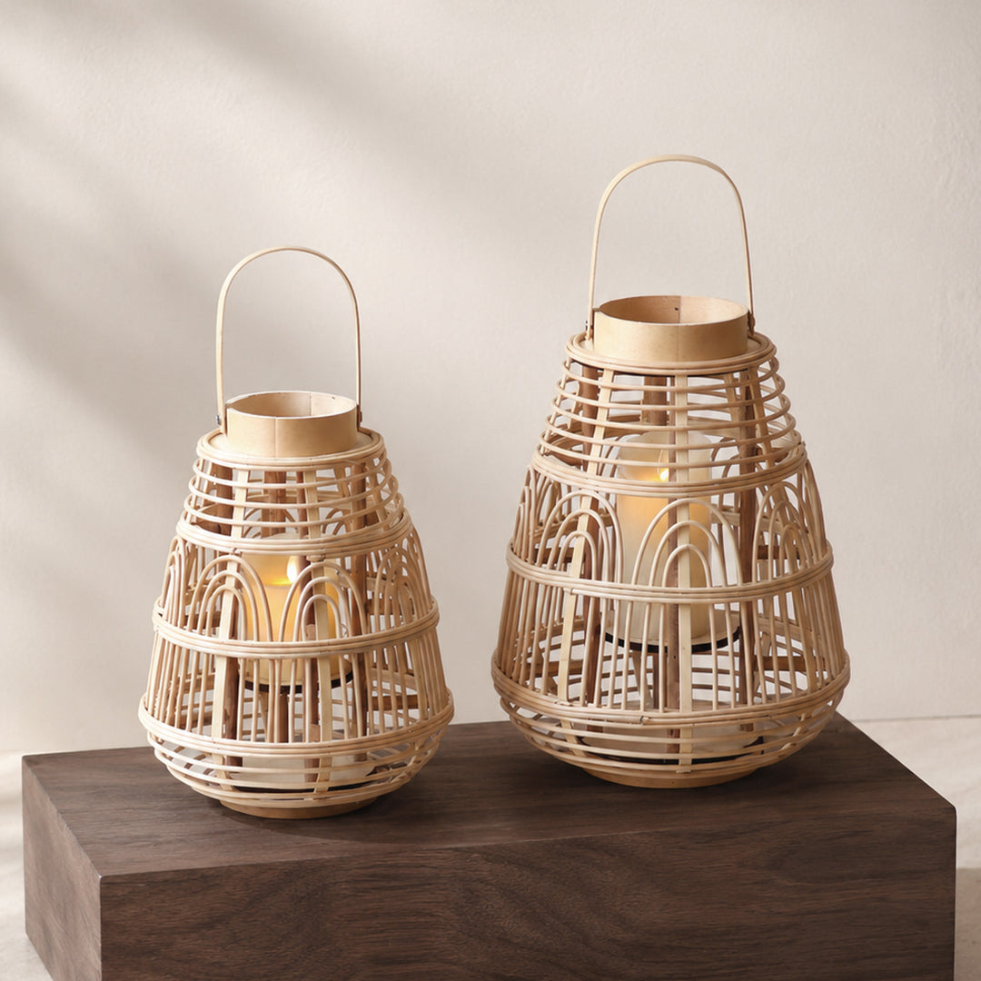 Rustic Rattan Lantern
