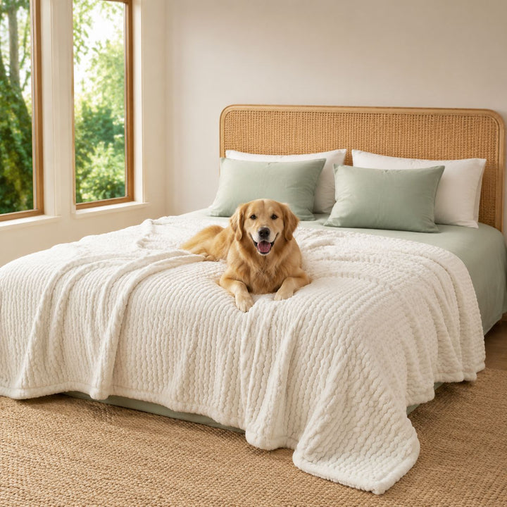 Luxurious Textured Fleece Throw