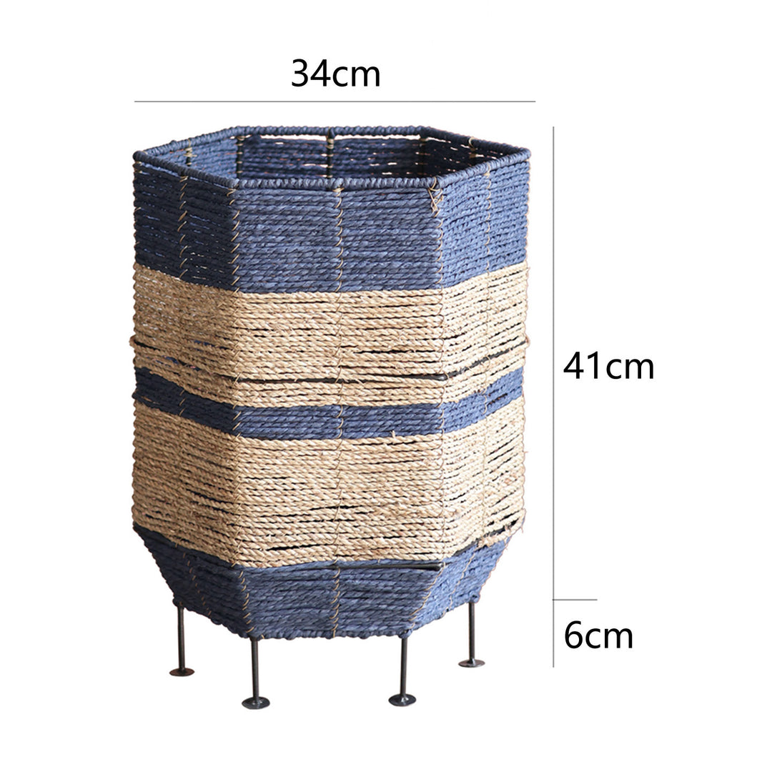 Decorative laundry basket with metal legs