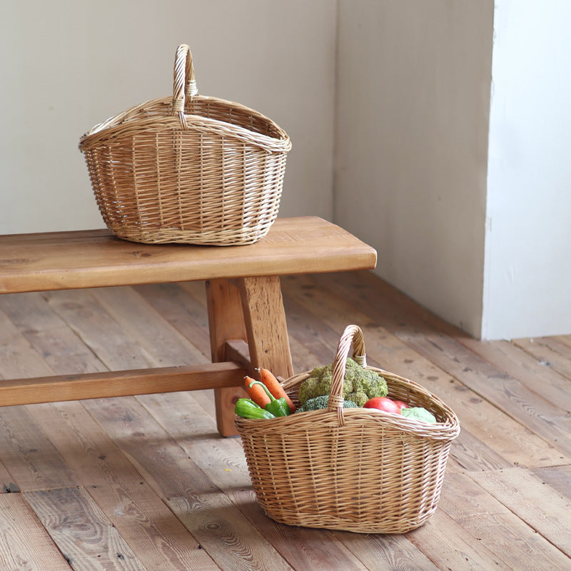 Storage basket made of natural rattan