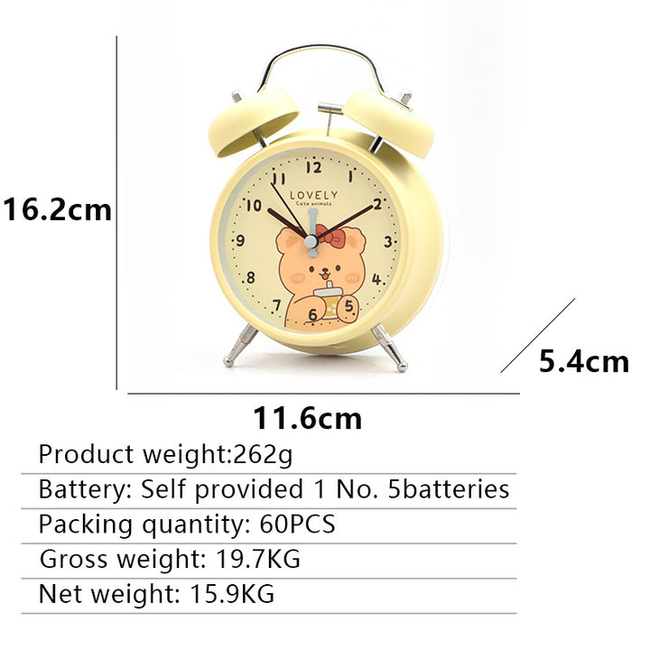 Child-friendly alarm clock with cute animal design
