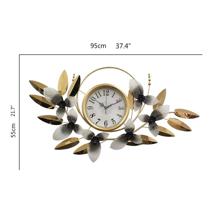Decorative Metal Floral Wall Clock