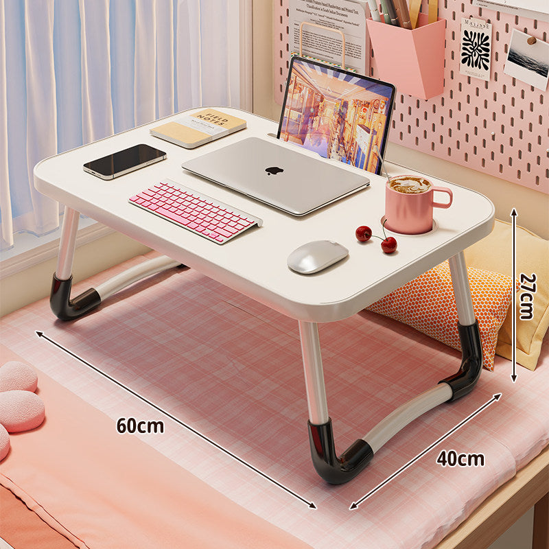 Foldable Portable Bed Laptop Table with Rounded MDF Top and Locking Folding Legs
