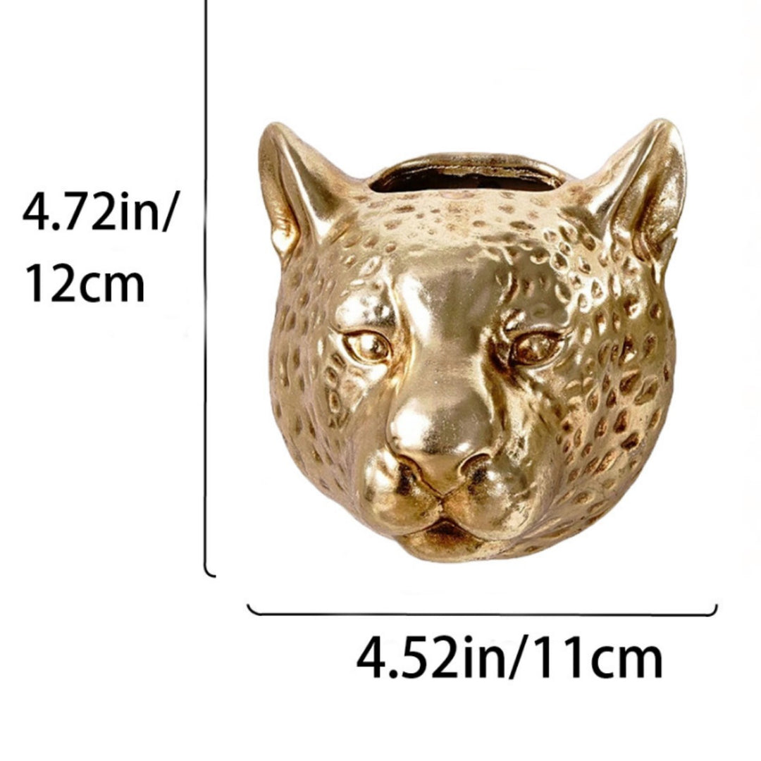 Decorative Leopard Head Planter