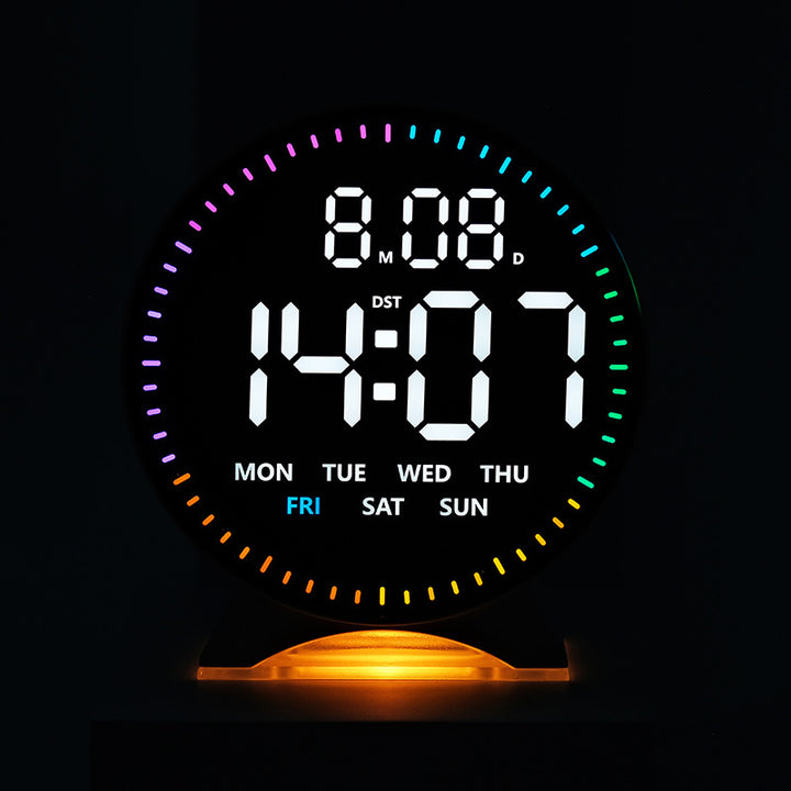 Digital multifunction alarm clock with calendar and temperature display