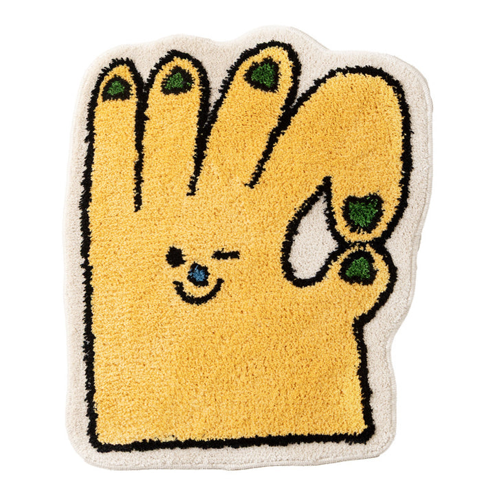 Funny hand-shaped bath mat made of non-slip microfiber plush