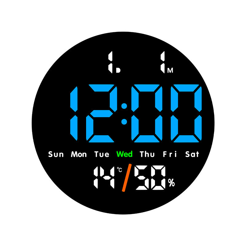 Digital alarm clock with LED display and temperature function
