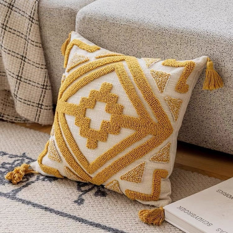 Textured Geometric Accent Pillow