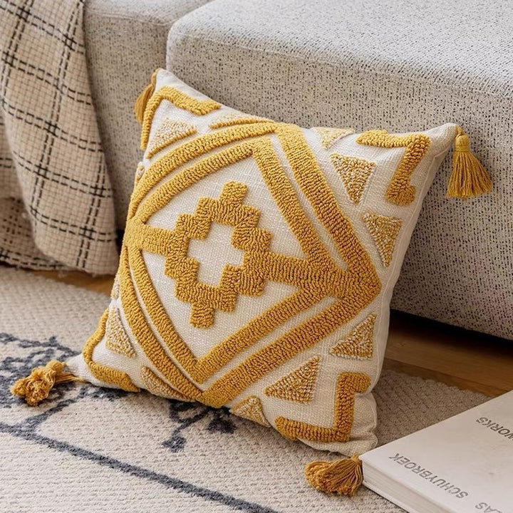 Textured Geometric Accent Pillow