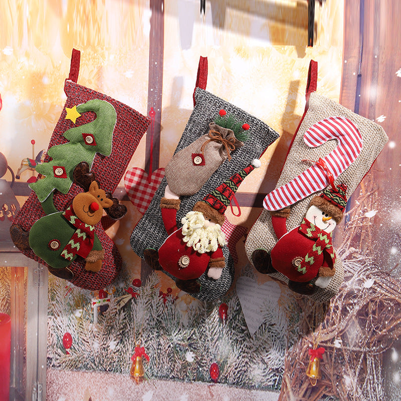 Christmas stocking with festive Gnome motif
