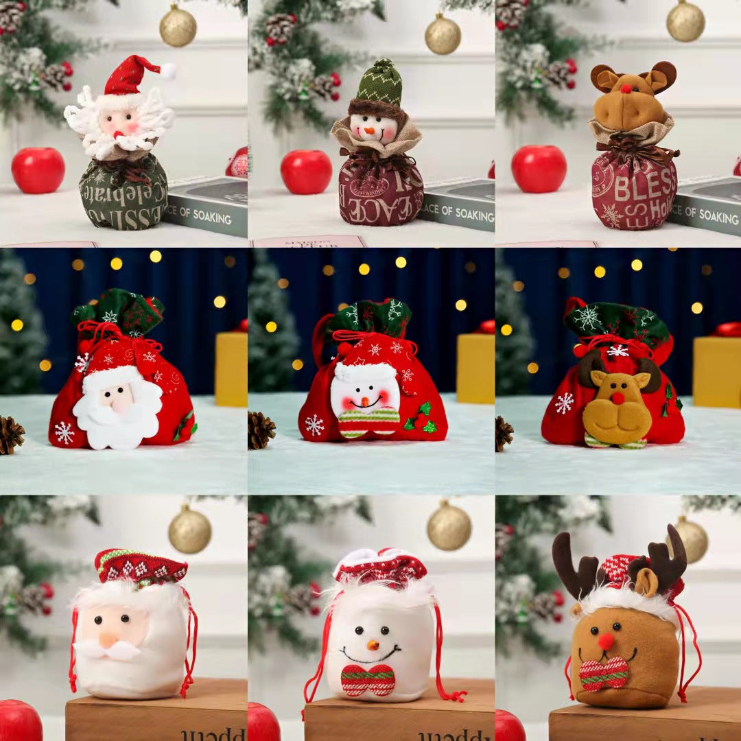 Cute Christmas gnome with gift sack