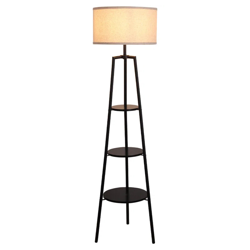 Modern Floor Lamp with Shelves