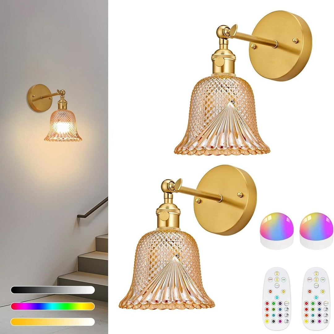 Crystal glass wall lamp