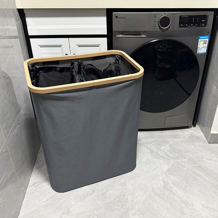 Modern laundry basket with removable lid and carrying handles