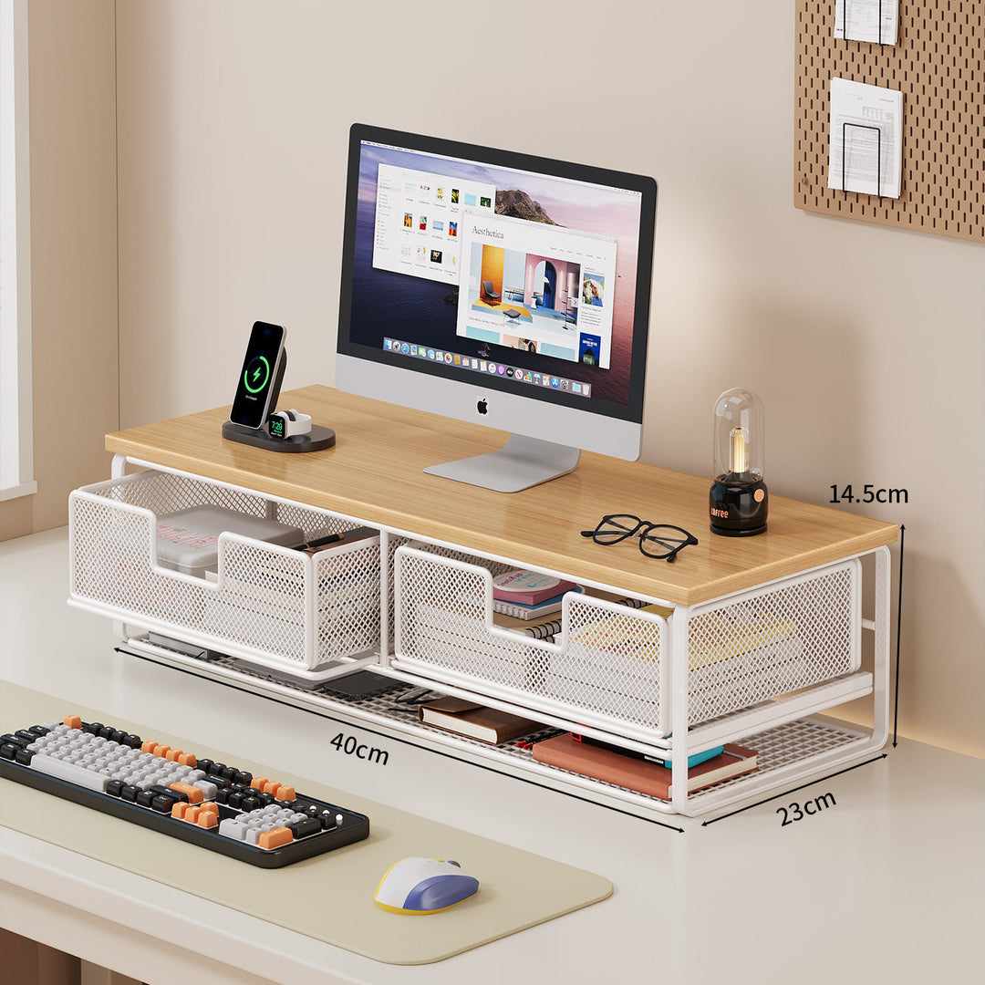 Multi-Function Desk Organizer with Mesh Storage Boxes