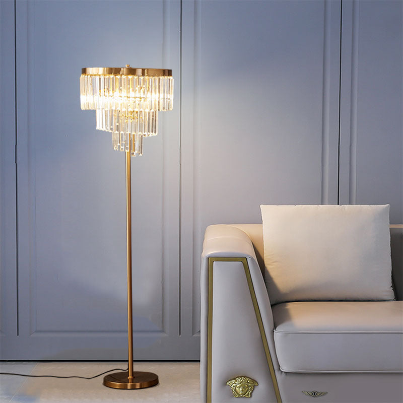 Crystal chandelier floor lamp