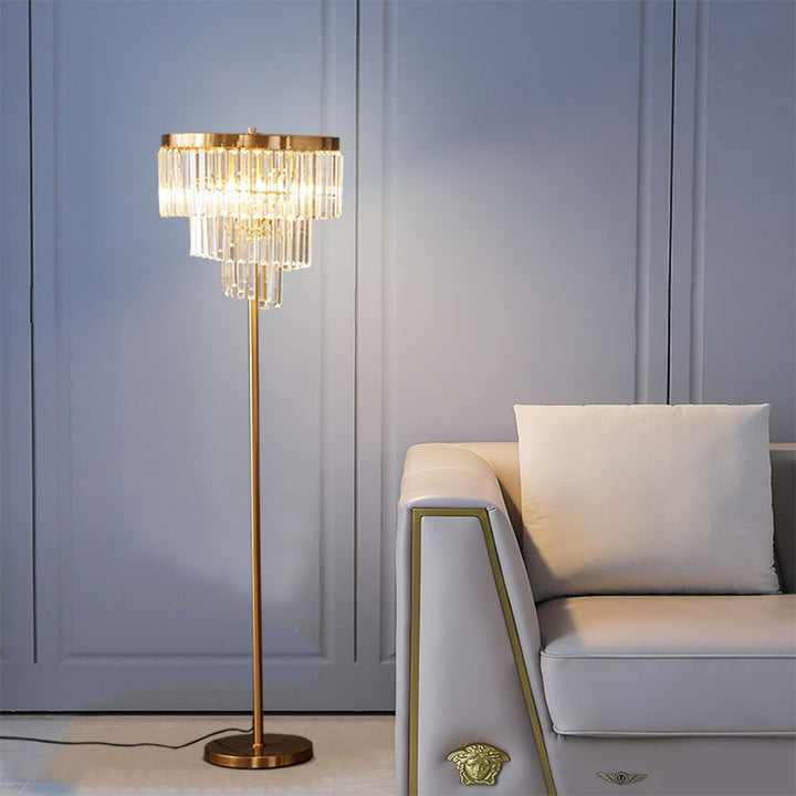 Crystal chandelier floor lamp